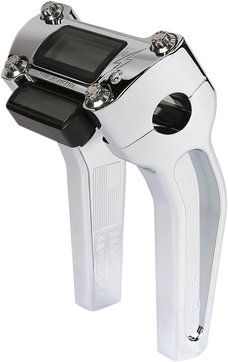 THRASHIN SUPPLY Risers - Pull Back - 6.5" - Gauge Cutout - Softail '18-'24 - Chrome - TSC-6500-3