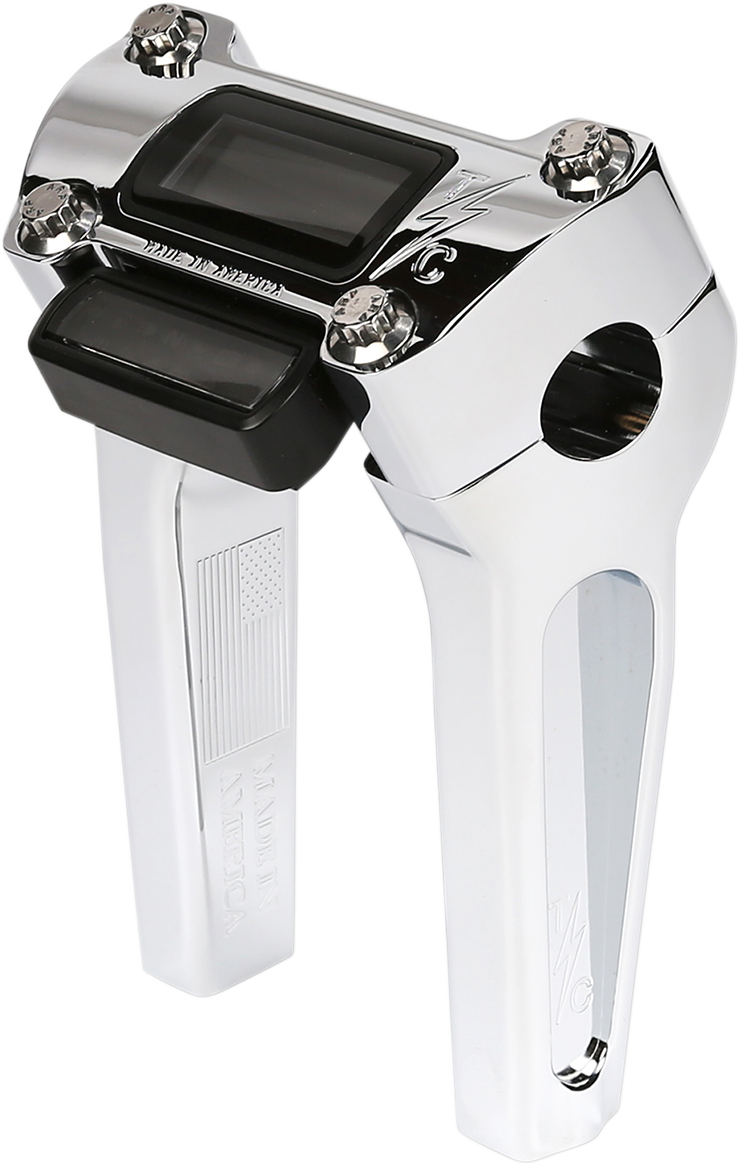 THRASHIN SUPPLY Risers - Straight - 6" - Gauge Cutout - Softail '18-'24 - Chrome - TSC-6025-3