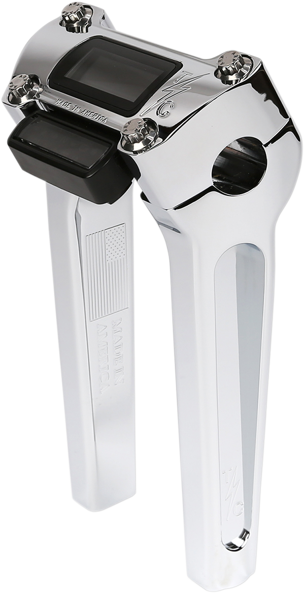 THRASHIN SUPPLY Risers - Straight - 8" - Gauge Cutout - Softail '18-'24 - Chrome - TSC-8025-3