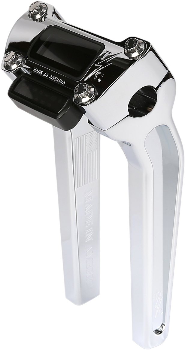 THRASHIN SUPPLY Risers - Pull Back - 9.5" - Gauge Cutout - Softail '18-'24 - Chrome - TSC-9500-3