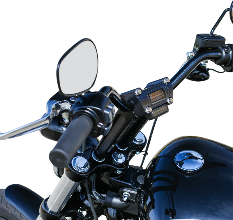 THRASHIN SUPPLY Risers - Straight 8" - Gauge Cutout - Softail '18-'25 - Black - TSC-9500-3