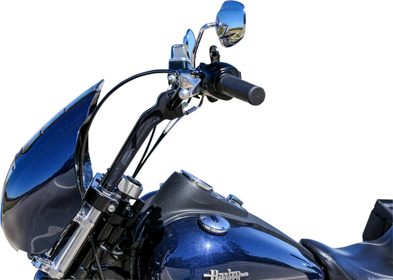 THRASHIN SUPPLY Risers - Pull Back - 9.5" - Black - Harley-Davidson '73-'25 - TSC-9525-1