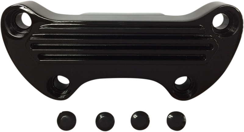 DRAG SPECIALTIES Handlebar Clamp - Finned - Black 03-0106SB - PartsOutlet.com.au