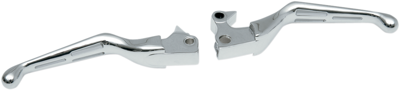 DRAG SPECIALTIES Levers - Slotted - Harley-Davidson 2004-2013 - Chrome H07-0589 - PartsOutlet.com.au