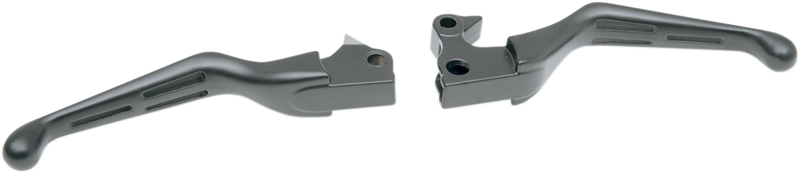 DRAG SPECIALTIES Levers - Slotted - Harley-Davidson 2004-2013 - Black H07-0589B - PartsOutlet.com.au