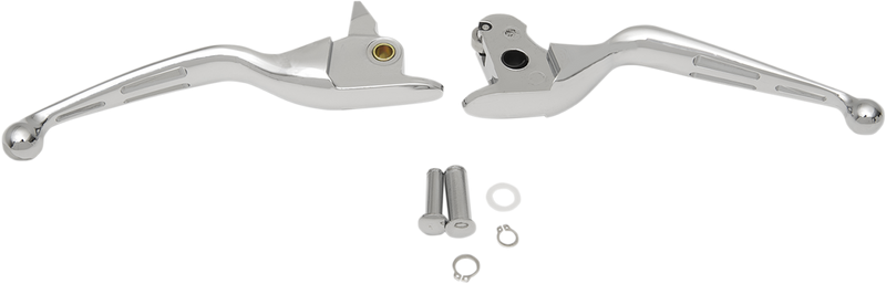 DRAG SPECIALTIES Levers - Slotted - Harley-Davidson 2014-2016 - Chrome H07-0601 - PartsOutlet.com.au