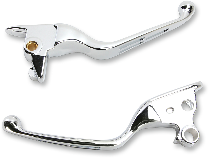 DRAG SPECIALTIES Levers - Slotted - Harley-Davidson 2015-2024 - Chrome H07-0603 - PartsOutlet.com.au