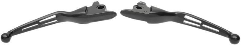 DRAG SPECIALTIES Levers - Slotted - Harley-Davidson 2017-2020 - Black H07-0605MB - PartsOutlet.com.au