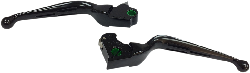 DRAG SPECIALTIES Levers - Slotted - Trike - Harley-Davidson 2014-2016 - Black H07-0606MB - PartsOutlet.com.au