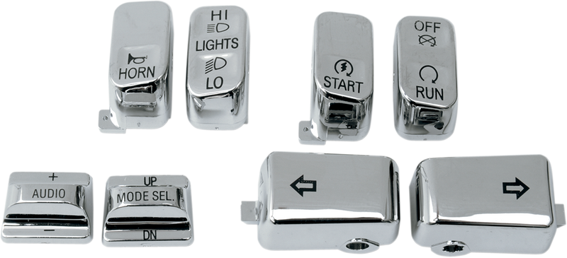 DRAG SPECIALTIES Switch Caps - Audio - Harley-Davidson 1996-2013 - Chrome H18-033600-C - PartsOutlet.com.au