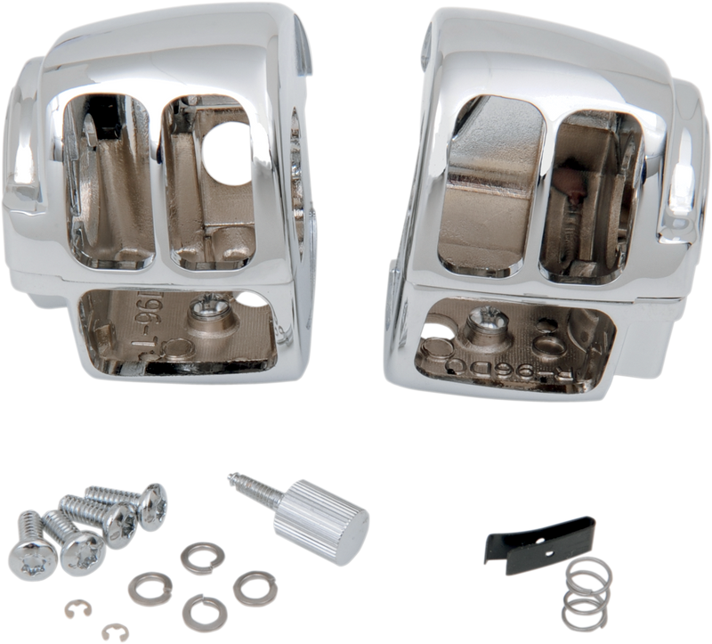 DRAG SPECIALTIES Switch Housing - Harley-Davidson 1996-2011 - Chrome H07-0671B - PartsOutlet.com.au