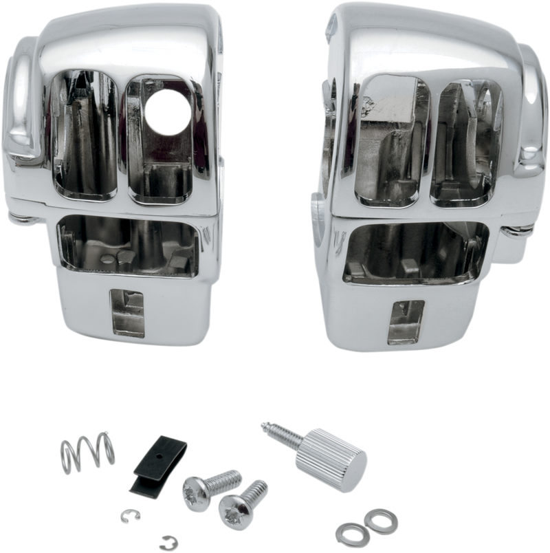 DRAG SPECIALTIES Switch Housing - Radio - Harley-Davidson 1996-2007 - Chrome 07-0530AB - PartsOutlet.com.au