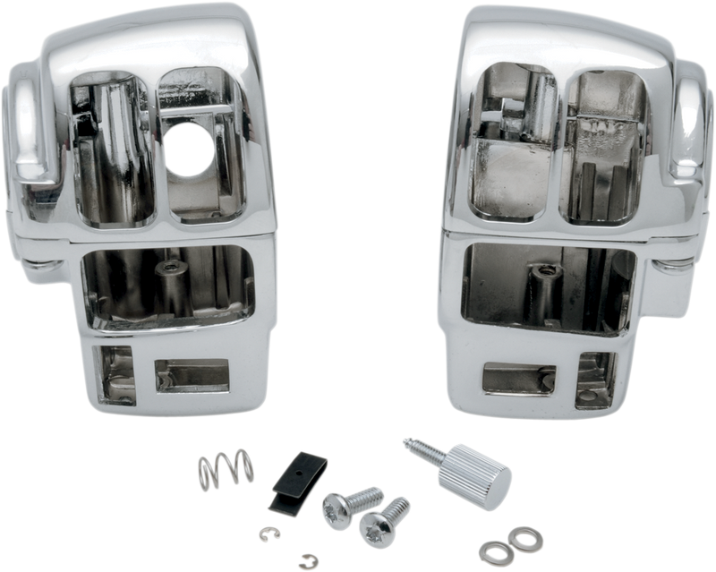 DRAG SPECIALTIES Switch Housing - Radio/Cruise - Harley-Davidson 1996-2007 - Chrome 07-0531AB - PartsOutlet.com.au
