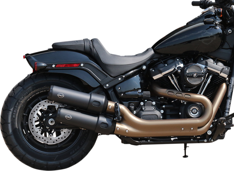 S&S CYCLE GRAND NATIONAL® SLIP-ONS for M8 FAT BOB® MODELS–Black 550-0734 - PartsOutlet.com.au