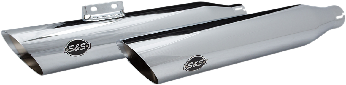 S&S CYCLE Slash Cut Slip-Ons for 2018-Up M8 Softail® models, exc. Heritage®/Deluxe®, Chrome - 550-0736 - PartsOutlet.com.au