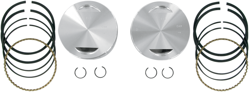 S&S CYCLE Piston Kit - 4" Bore Forged Pistons for V113" - 4.0" - +.010 - Harley-Davidson '84-'99 - 92-1411