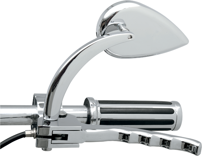 DRAG SPECIALTIES Mirror - Tear Drop - Chrome - 4-1/2" Long Stem - 0640-0387