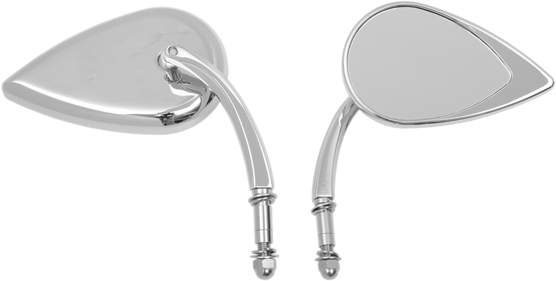 DRAG SPECIALTIES Mirror - Tear Drop - Chrome - 3-1/2" Short Stem - 0640-0688