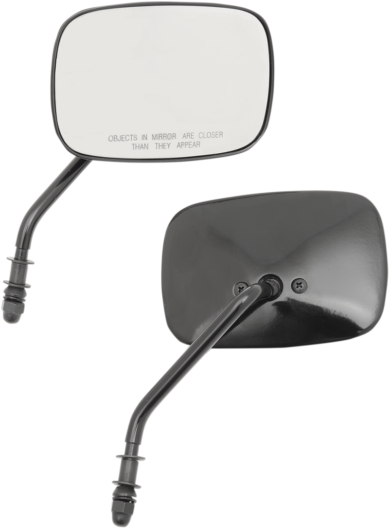 DRAG SPECIALTIES Rectangle Mirrors - Short -Black 60-0012/13GBX - PartsOutlet.com.au