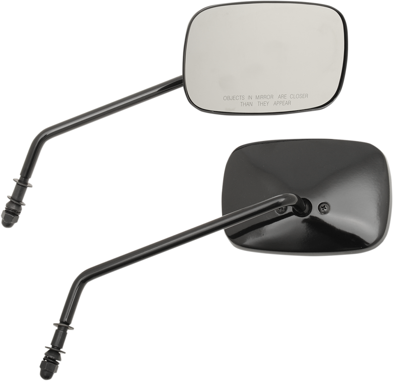 DRAG SPECIALTIES Rectangle Mirrors - Long - Black 60-0014/15GBX - PartsOutlet.com.au
