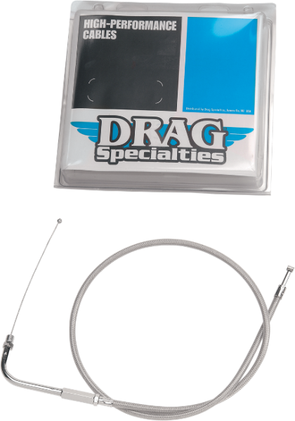 DRAG SPECIALTIES Idle Cable - Harley-Davidson 1990-1995 - 30" - Braided 5340200B