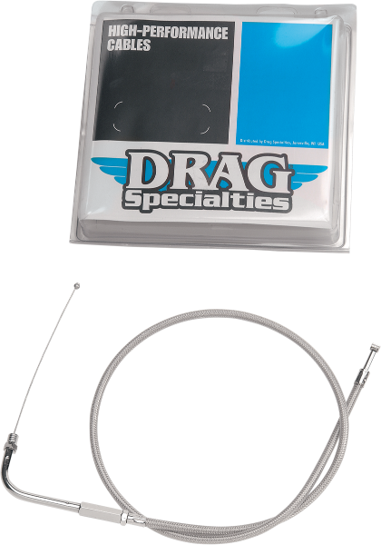 DRAG SPECIALTIES Idle Cable - 37-9/10" - Braided - FL '90-'95 - 5340600B