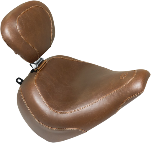 MUSTANG Wide Tripper Seat - Driver's Backrest - Harley-Davidson Breakout 2018+ Brown 83055 - PartsOutlet.com.au