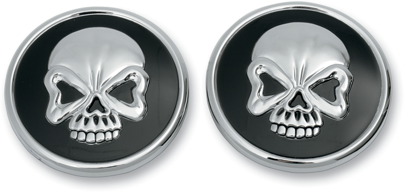DRAG SPECIALTIES Skull Gas Caps - Screw-In - Harley-Davidson 1984-1996 - Pair 012716 - PartsOutlet.com.au