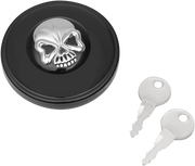 DRAG SPECIALTIES Non-Vented Skull Locking Gas Cap - Harley-Davidson '96-'23 - Black 03-0320ABS-B - PartsOutlet.com.au