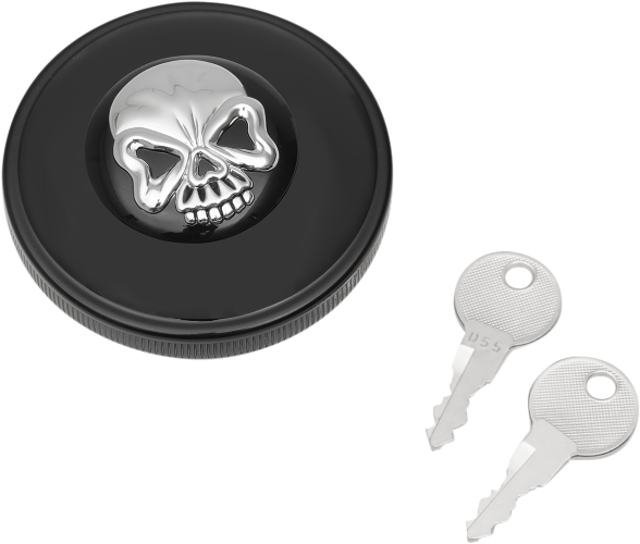 DRAG SPECIALTIES Non-Vented Skull Locking Gas Cap - Harley-Davidson '96-'23 - Black 03-0320ABS-B - PartsOutlet.com.au