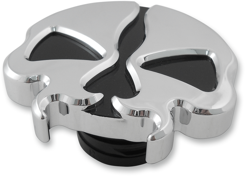 DRAG SPECIALTIES Non-Vented Split Skull Gas Cap - Harley-Davidson '96-'24 - Chrome 78049 - PartsOutlet.com.au