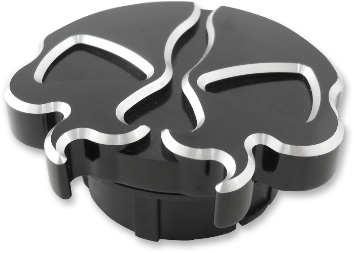 DRAG SPECIALTIES Dummy Split Skull Gas Cap - Harley-Davidson '96-'24 - Black 78050B - PartsOutlet.com.au