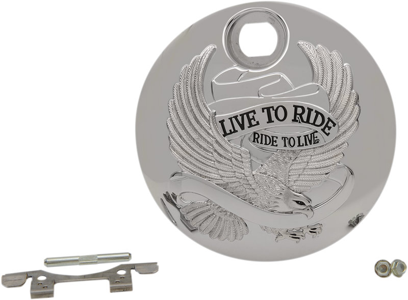 DRAG SPECIALTIES Live to Ride Console Door - Harley-Davidson 2008-2024 - Chrome T22-0151CA - PartsOutlet.com.au