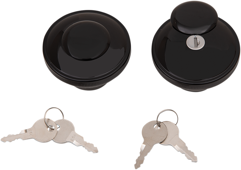 DRAG SPECIALTIES Non-Vented Locking Gas Cap - Harley-Davidson 1996-2024 - Black 03-0320AB-B - PartsOutlet.com.au