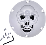 DRAG SPECIALTIES Skull Derby Cover - Harley-Davidson 2004-2022 - Chrome - 6 Hole 33-0067SKD - PartsOutlet.com.au