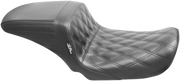 LE PERA Kickflip Dual Seat With Black Double Diamond Stitch. Fits Dyna 2006-2017 - LK-591DD - PartsOutlet.com.au