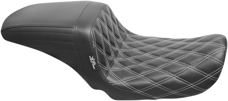 LE PERA Kickflip Dual Seat With White Double Diamond Stitch. Fits Dyna 2006-2017 - LK-591DDW - PartsOutlet.com.au