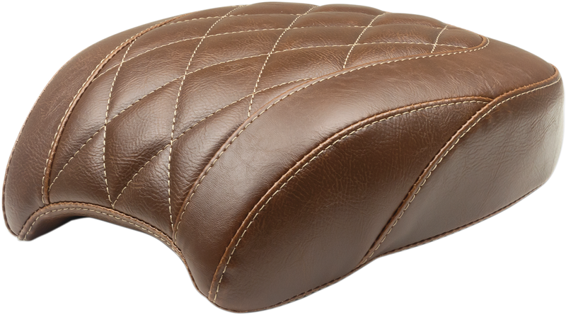 MUSTANG Passenger Seat - Diamond - Brown - Harley-Davidson Slim FLSL 2018+ 83054 - PartsOutlet.com.au