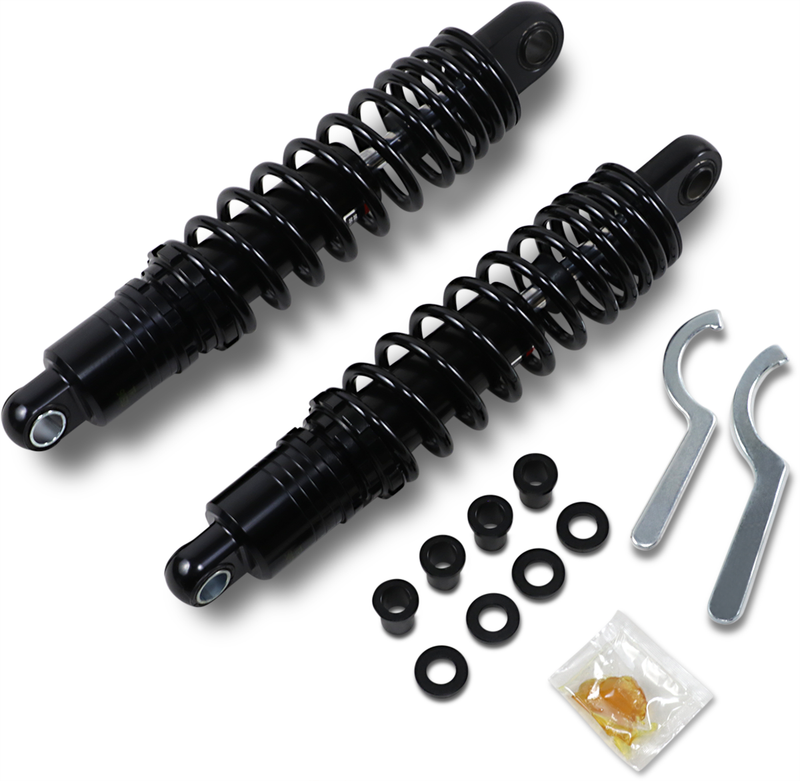 DRAG SHOCKS Premium Ride-Height Adjustable Shocks - Black - Standard - 12.5" - Harley-Davidson - Sportster / FXR '79-'03 - C16-0167NUAB
