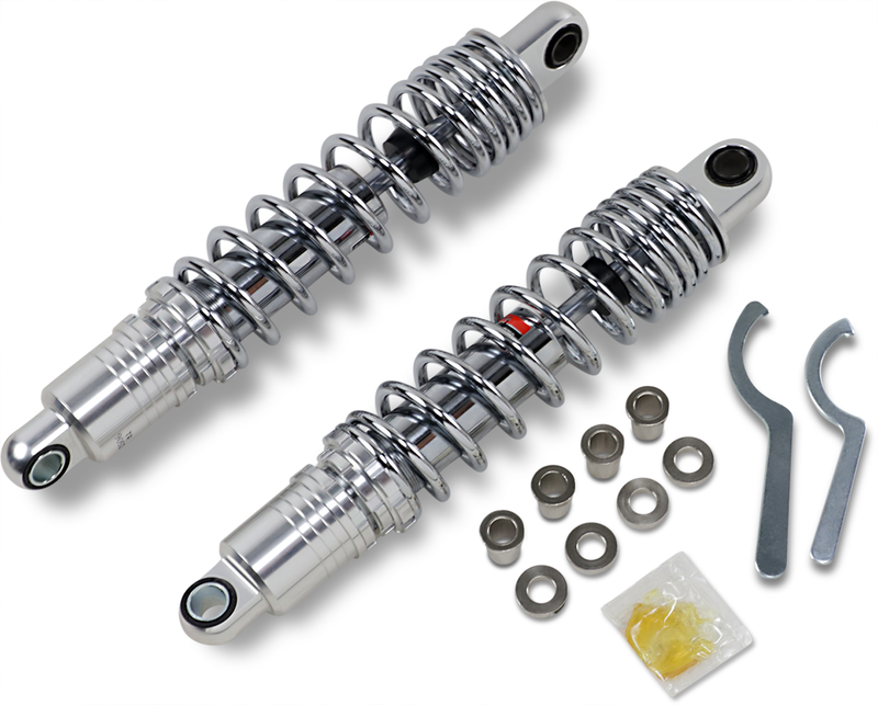 DRAG SHOCKS Premium Ride-Height Adjustable Shocks - Chrome - Standard - 13.5" - Harley-Davidson - Sportster / FXR '79-'03 - C16-0168NUA