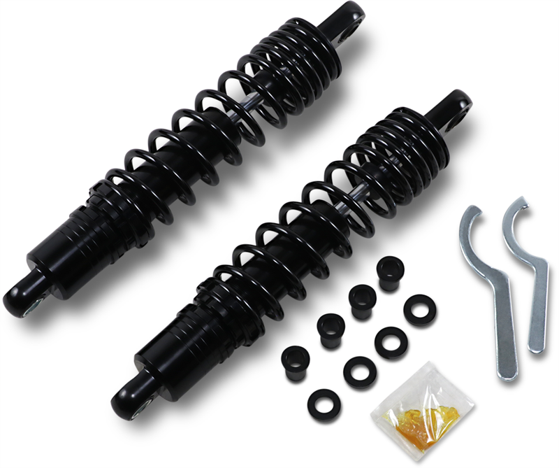 DRAG SHOCKS Premium Ride-Height Adjustable Shocks - Black - Standard - 13.5" - Harley-Davidson - Sportster / FXR '77-'03 - C16-0168NUAB
