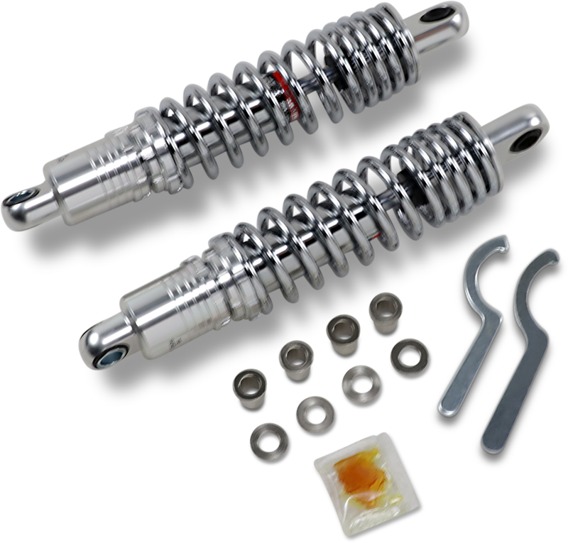 DRAG SHOCKS Premium Ride-Height Adjustable Shocks - Chrome - Heavy Duty - 12.5" - Harley-Davidson - Sportster / FXR '79-'03 - C16-0167NUH