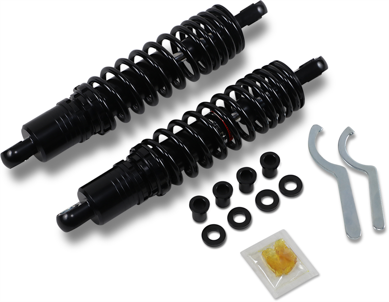 DRAG SHOCKS Premium Ride-Height Adjustable Shocks - Black - Heavy Duty - 12.5" - Harley-Davidson - Sportster / FXR '79-'03 - C16-0167NUHB