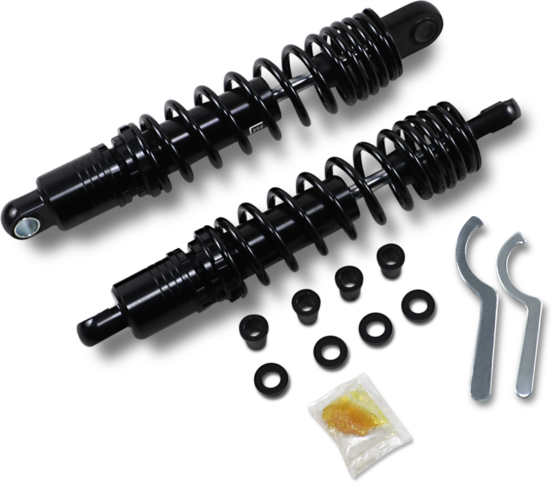 DRAG SHOCKS Premium Ride-Height Adjustable Shocks - Black - Heavy Duty - 13.5" - Harley-Davidson - Sportster / FXR '79-'03 - C16-0168NUHB