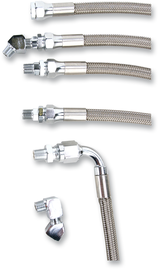 DRAG SPECIALTIES Oil Line Kit - Stainless Steel - Harley-Davidson 1991-1994 - FXR 606004 - PartsOutlet.com.au