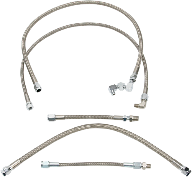 DRAG SPECIALTIES Oil Line Kit - Stainless Steel - Harley-Davidson 1986-1990 - Sportster 606007 - PartsOutlet.com.au