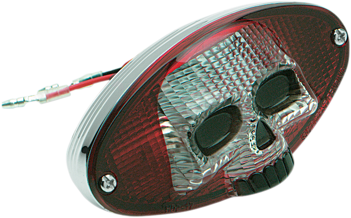 DRAG SPECIALTIES Taillight - Red Cat Eye with Skull Face 12-0403RCR-BC3 - PartsOutlet.com.au