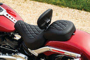 MUSTANG Wide Tripper Seat - Driver's Backrest - Harley-Davidson Fat Boy 2018+ Diamond 83025 - PartsOutlet.com.au