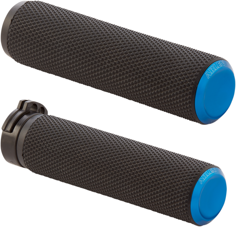 ARLEN NESS KNURLED GRIPS, BLUE - CABLE - 07-335 - PartsOutlet.com.au