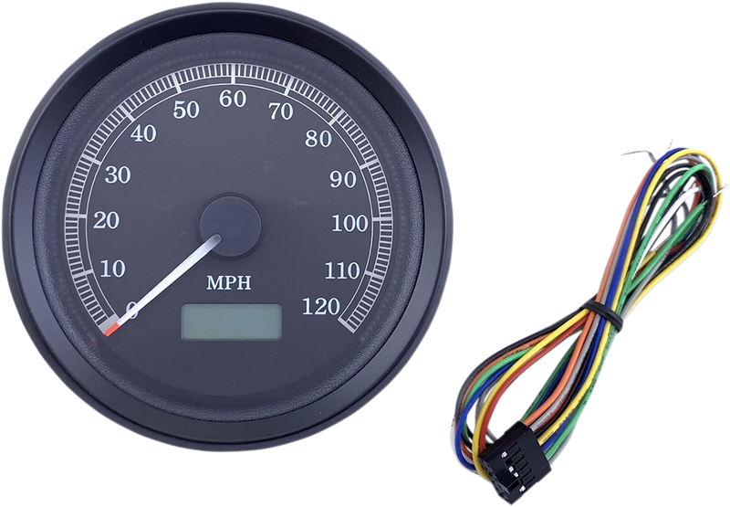 DRAG SPECIALTIES Universal 3-3/8" Programmable Electronic Speedometer - MPH - Black Face - Black Bezel - T21-69A3BBDSR